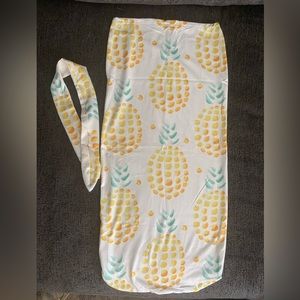 Pineapple Swaddle Wrap W/ headband